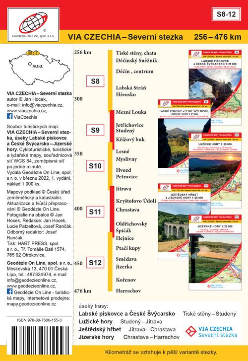 Zweites Karten-Set Elbsandstein-Gebirge - Isergebirge / Labske Piskovce - Jizerske hory