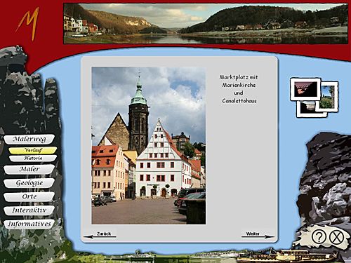 CD-ROM „Den Malerweg INTERAKTIVerleben“ - Ansicht eines Ortes