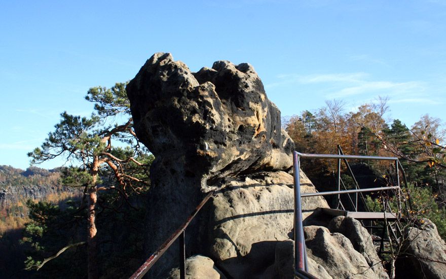 Ausgebauter, sicherer Zugang zur Schrammsteinaussicht