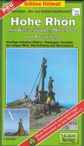 Wanderkarte Hohe Rhön mit Wasserkuppe, Milseburg und Kreuzberg